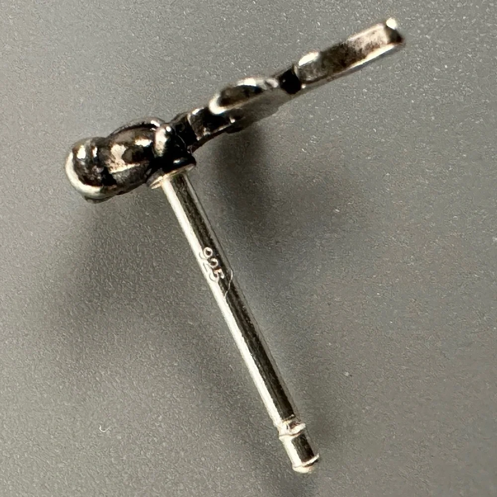 Sterling Silver Tiny Rose Stud Earrings